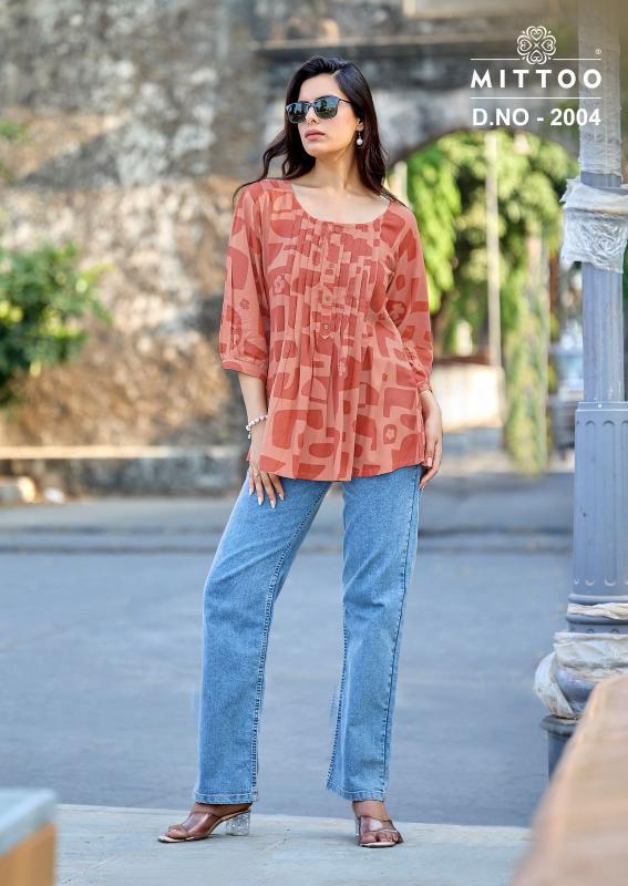 Mittoo crispy short top kurti manufacturer wholesale jaipur
